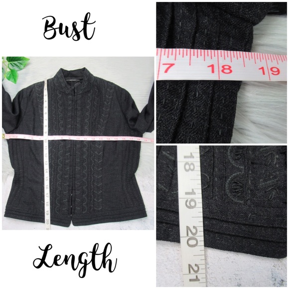 ELIE TAHARI Vintage Black Wool Victorian Style Embroidered Jacket Women’s Size 8 - Picture 10 of 12